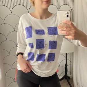 Artsy faces drawing long sleeve